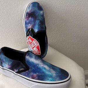 Vans Kids Cosmic Blue Slip-On Sneakers size men 4.5, women 6